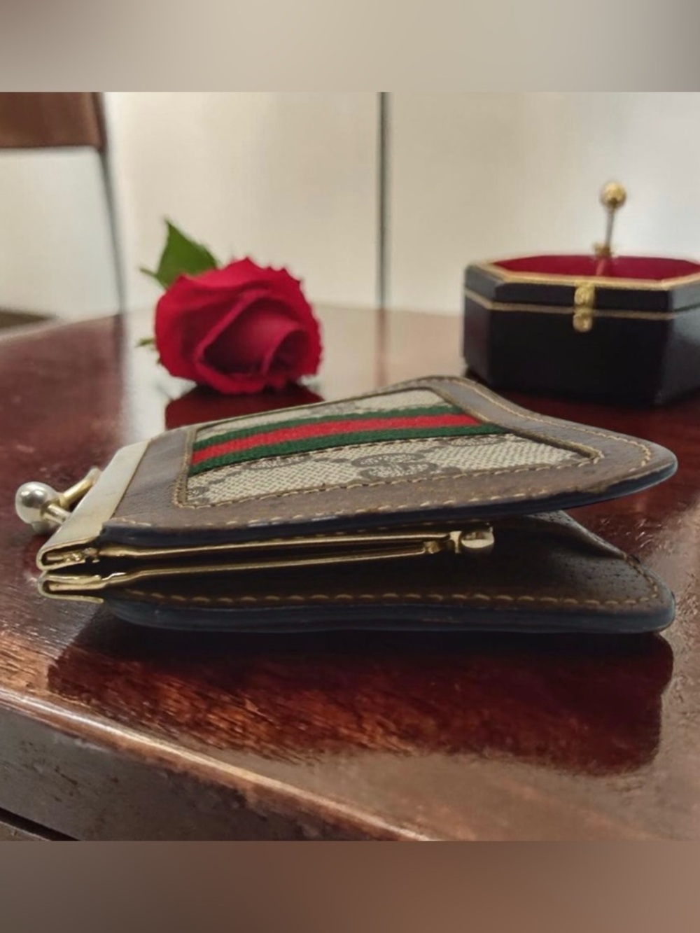 GUCCI Accessory Collection Vintage Sherry Line Kisslock Coin Purse πβ€οΈ - Picture 16 of 16